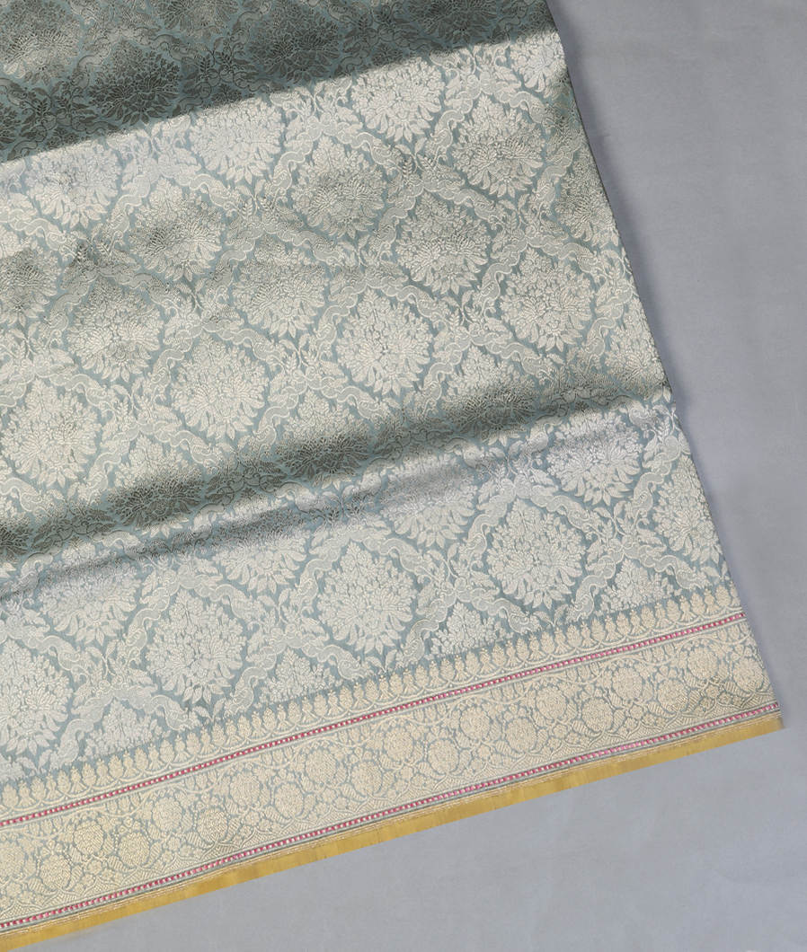 Grey Banaras Silk Saree T425187-image