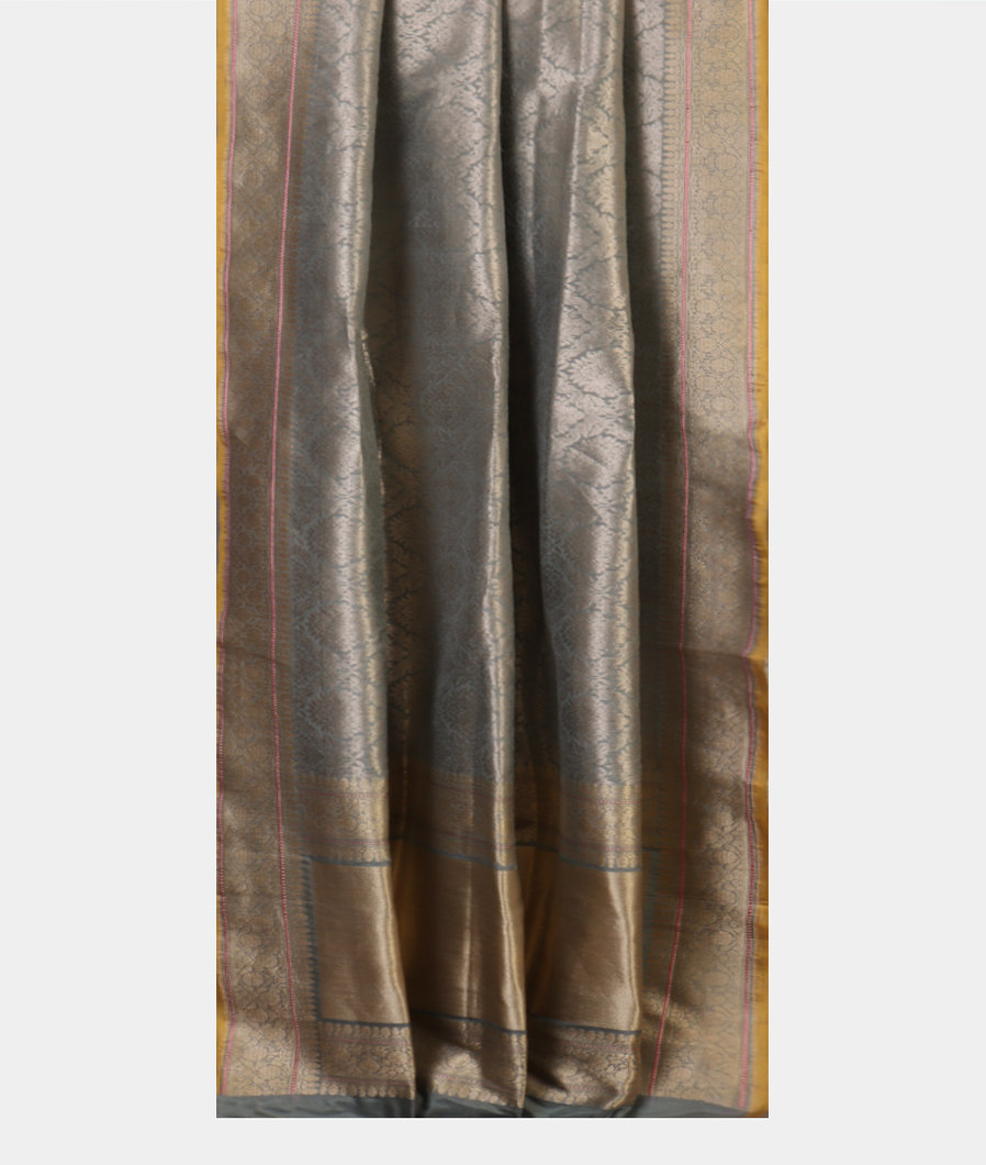 Grey Banaras Silk Saree T4251872
