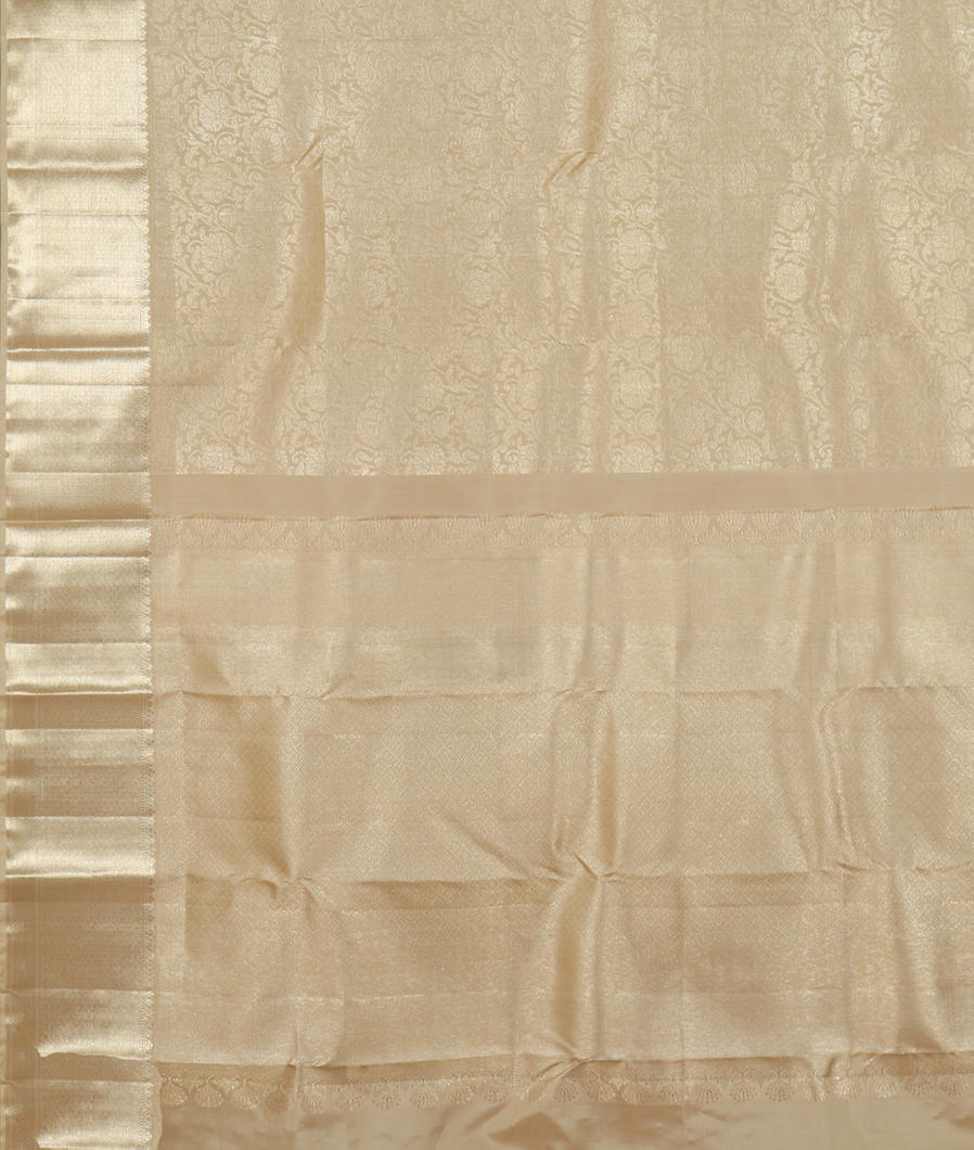Cream Handwoven Kanjivaram Silk Saree T4219504