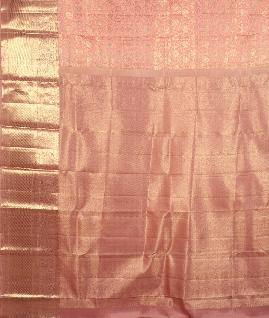Pink Handwoven Kanjivaram Silk Saree T3979284