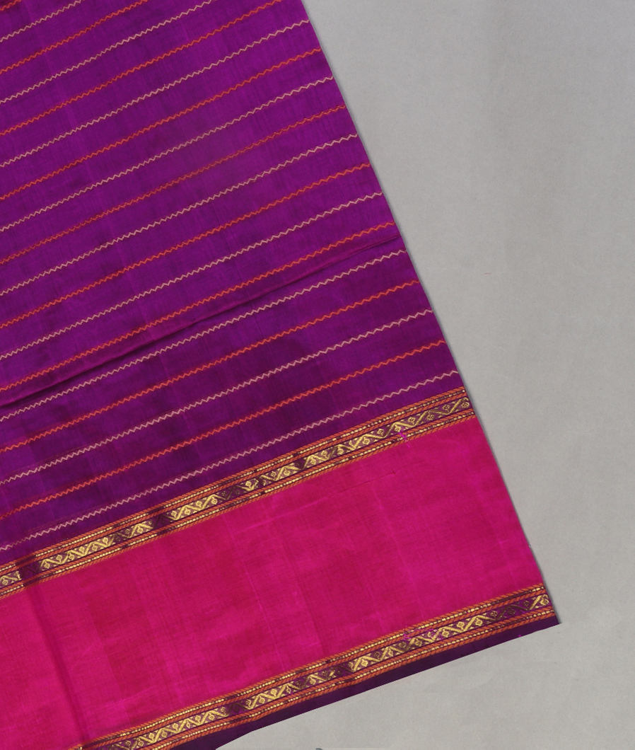 Purple Silk Cotton Saree T434181-image