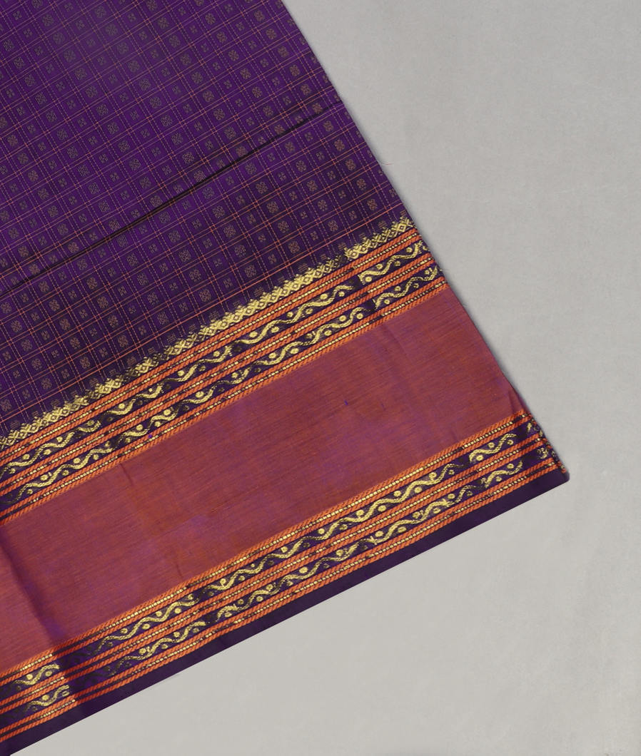 Purple Silk Cotton Saree T434162-image
