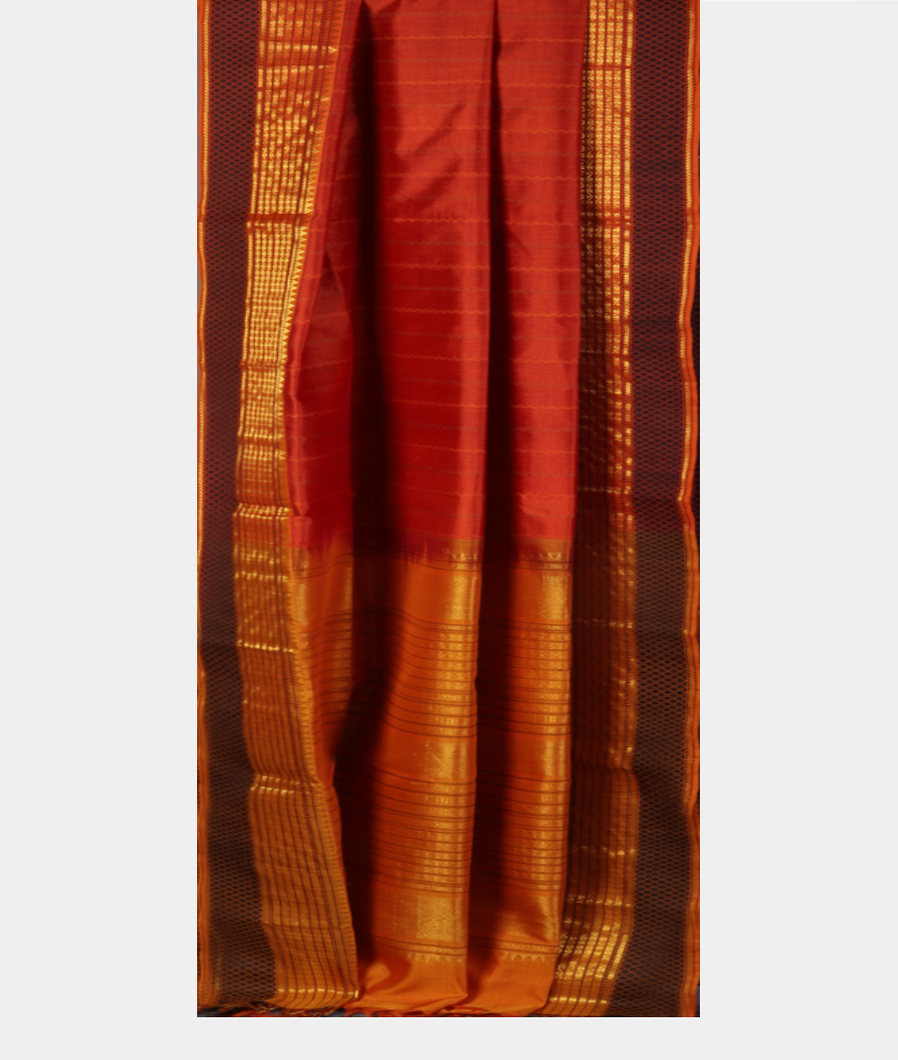 Rust Silk Cotton Saree T4341242