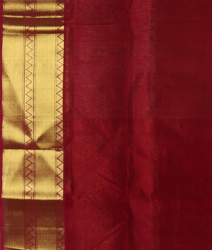 Beige Silk Cotton Saree T4342093