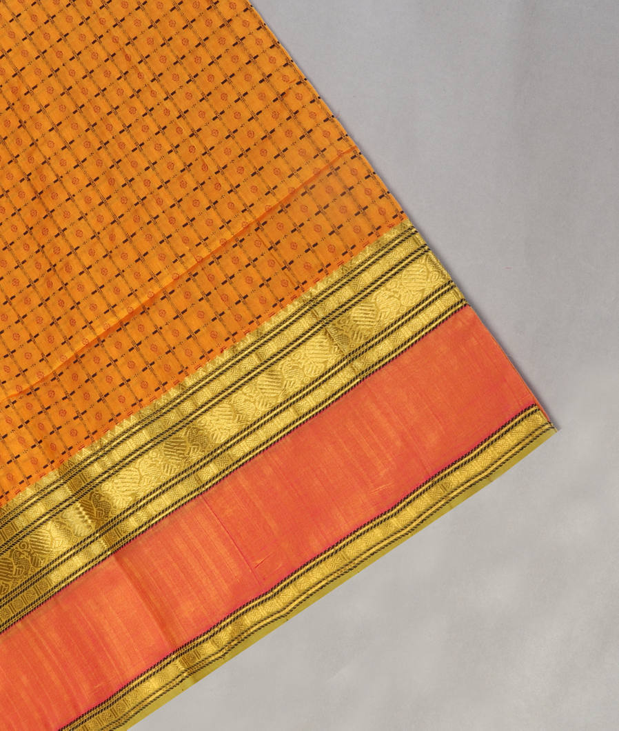 Yellow Silk Cotton Saree T434106-image