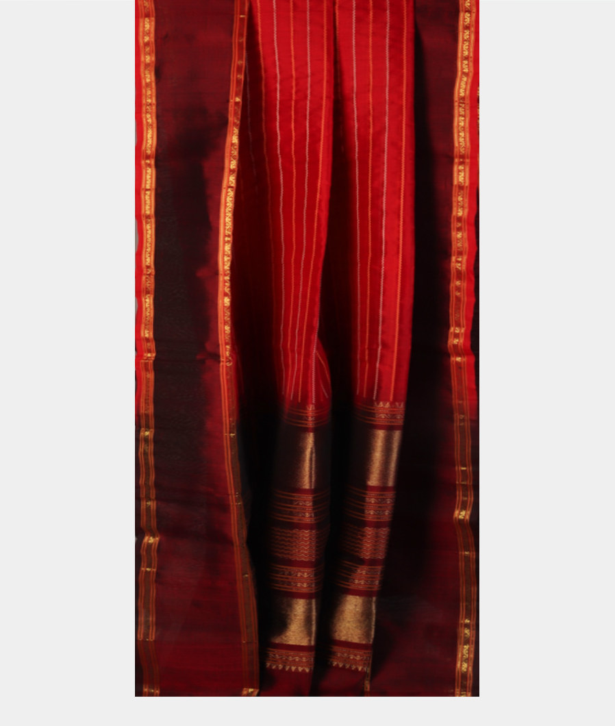 Red Silk Cotton Saree T4341802