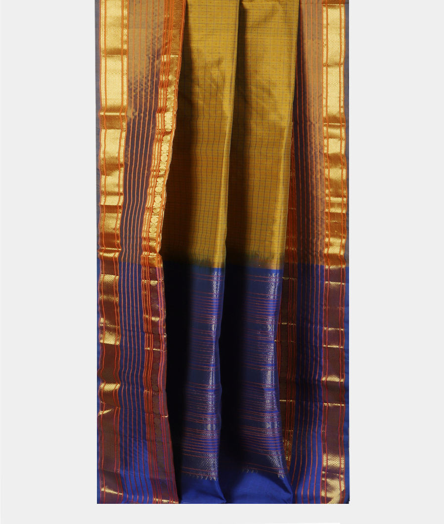 Yellowish Green Silk Cotton Saree T4341712