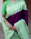 Purple Handwoven Kanjivaram Silk Saree T4298313