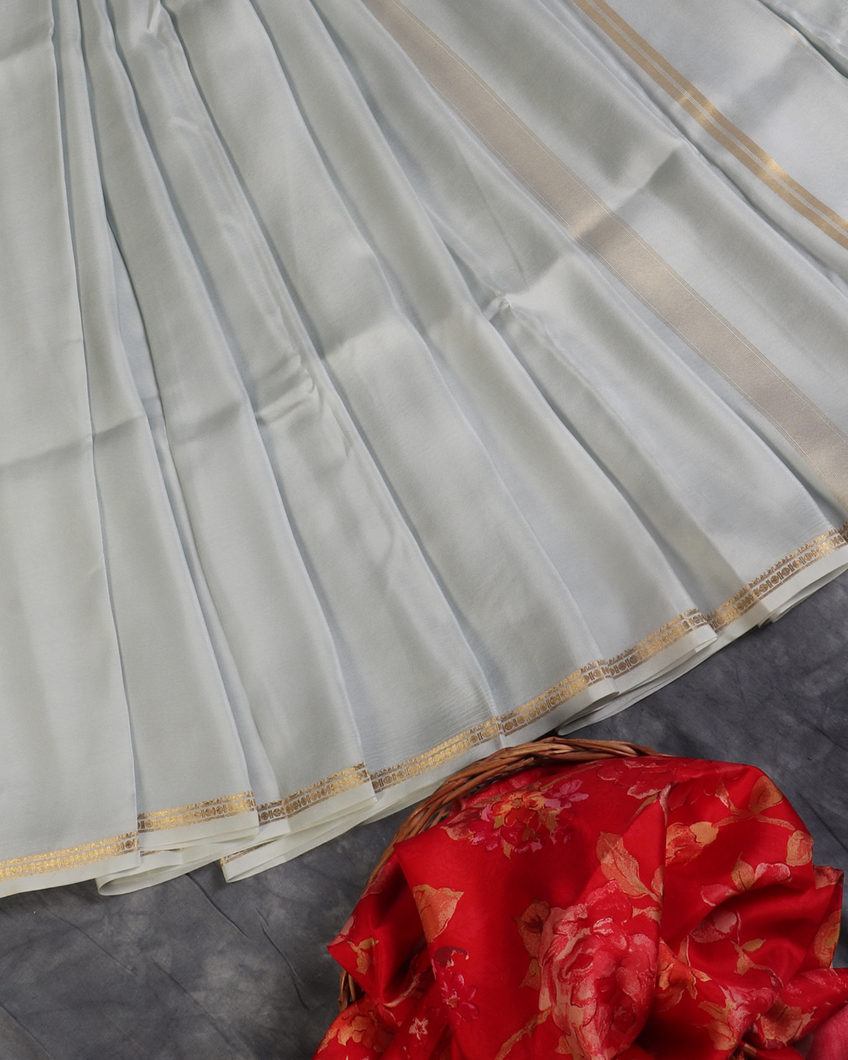 Light Green Mysore Silk Saree T430696-image