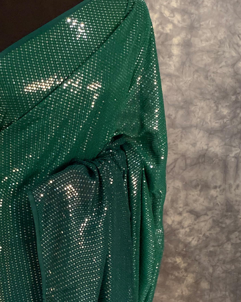 Greenish Blue Georgette Silk Embroidery Saree T432749-image