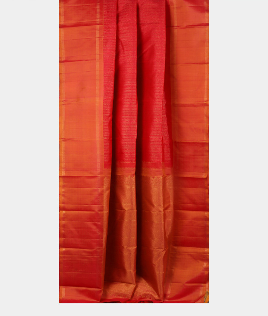 Pinkish Orange Handwoven Kanjivaram Silk Saree T4065112