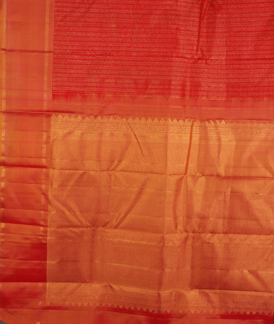 Pinkish Orange Handwoven Kanjivaram Silk Saree T4065114