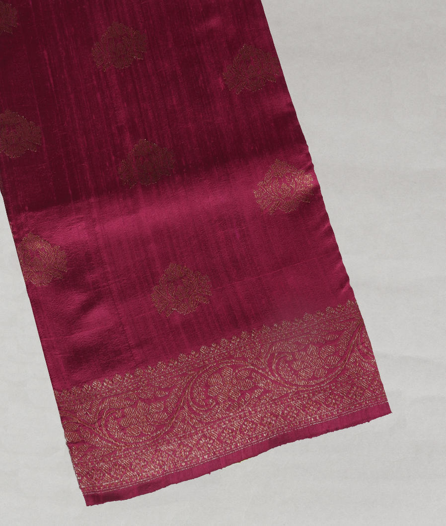 Purple Banaras Tussar Saree T425274-image