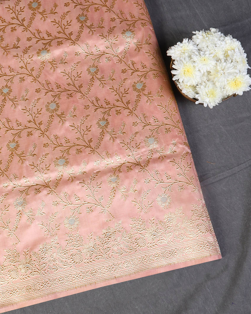 Peach Banaras Silk Saree T425401-image