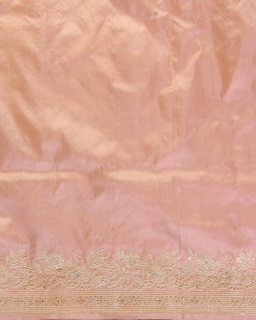 Peach Banaras Silk Saree T4254013