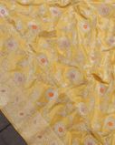Yellow Banaras Silk Saree T4353894
