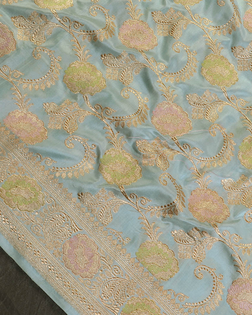 Blue Banaras Silk Saree T4254054