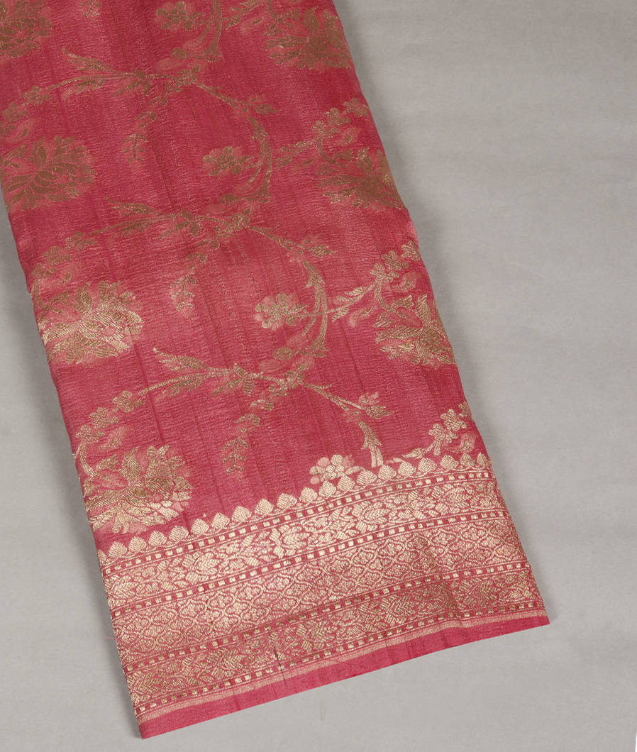 Pink Tussar Georgette Silk Saree T349329-image