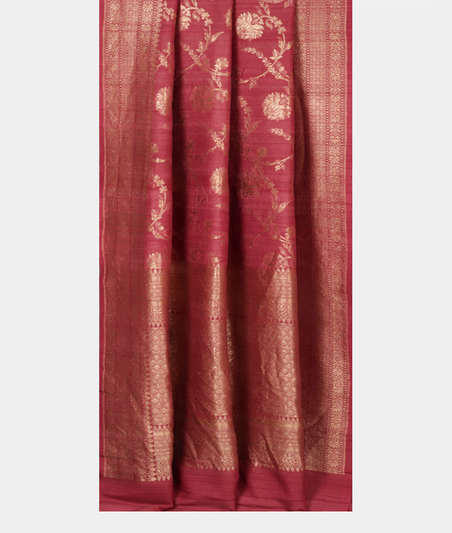 Pink Tussar Georgette Silk Saree T3493292