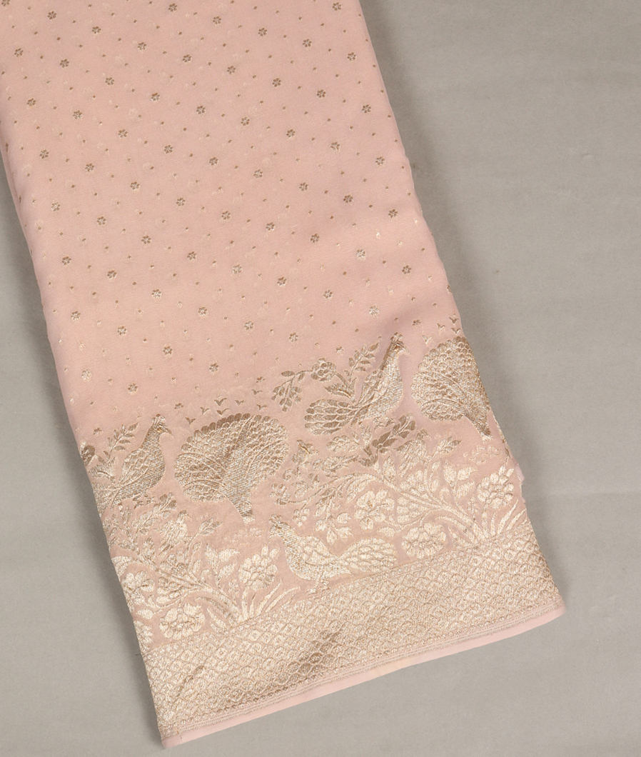 Light Pink Banaras Georgette Silk Saree T376880-image