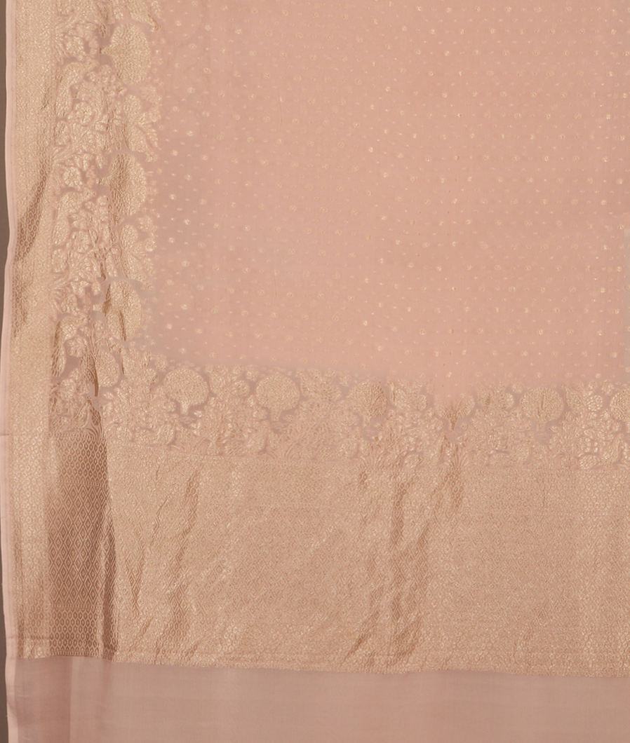 Light Pink Banaras Georgette Silk Saree T3768804