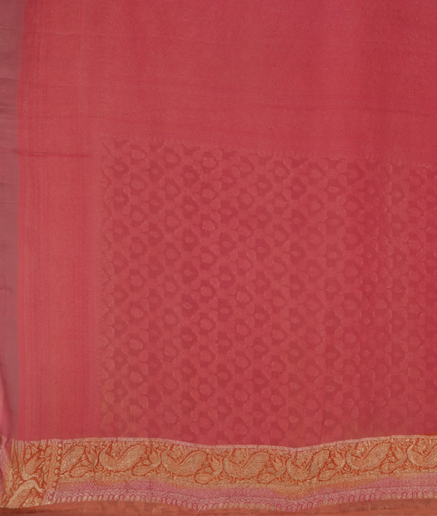 Mauve Pink Banaras Georgette Silk Saree T4249933