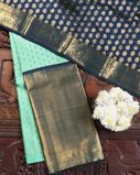 Green Handwoven Kanjivaram Silk Pavadai and Dupatta T3872321