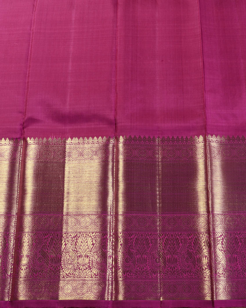 Orange Handwoven Kanjivaram Silk Pavadai and Dupatta T3789323