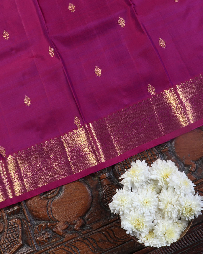 Orange Handwoven Kanjivaram Silk Pavadai and Dupatta T3789324