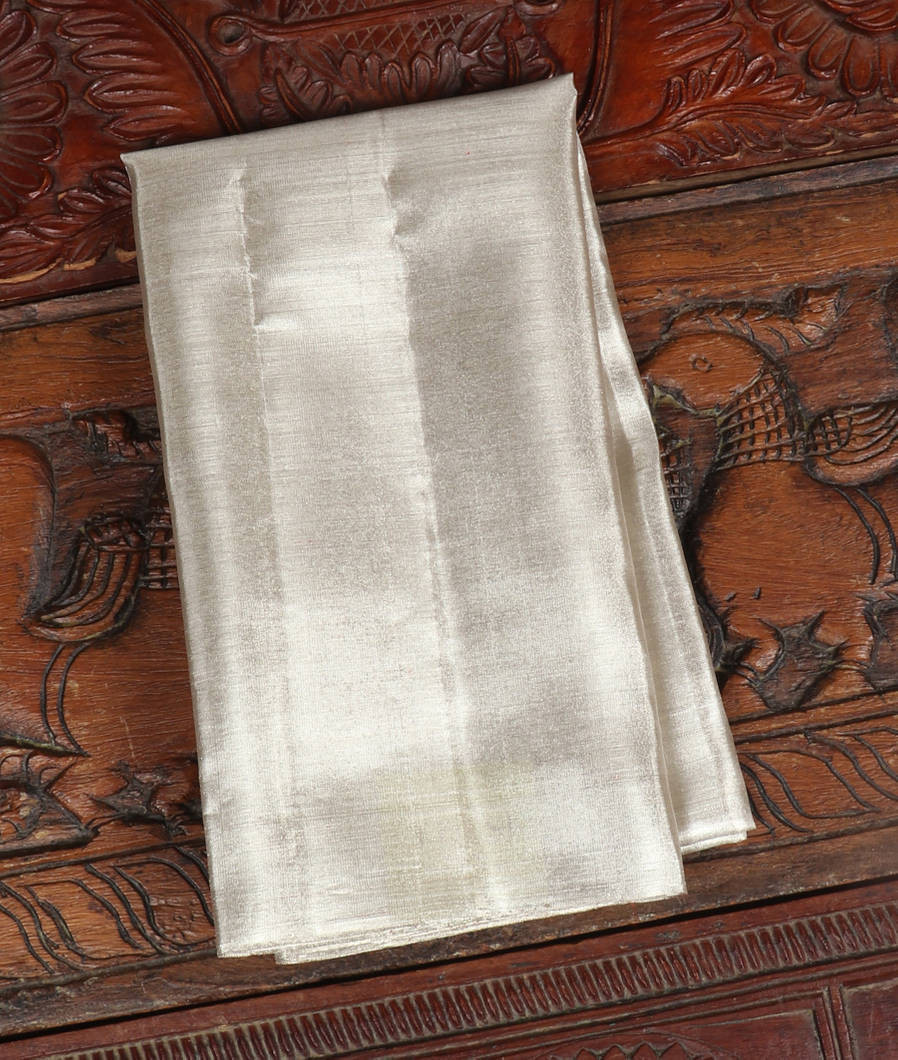 Silver Handwoven Kanjivaram Silk Tissue Blouse T432489-image