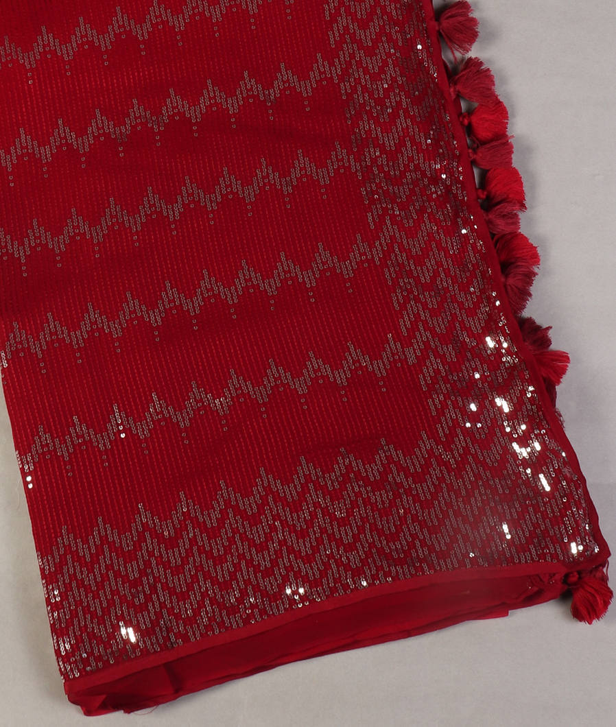 Maroon Georgette Silk Saree T432744-image
