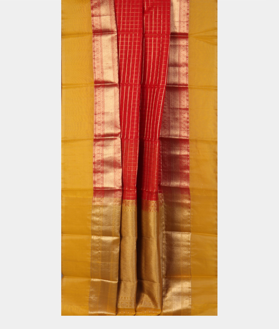 Red Silk Cotton Saree T4362412