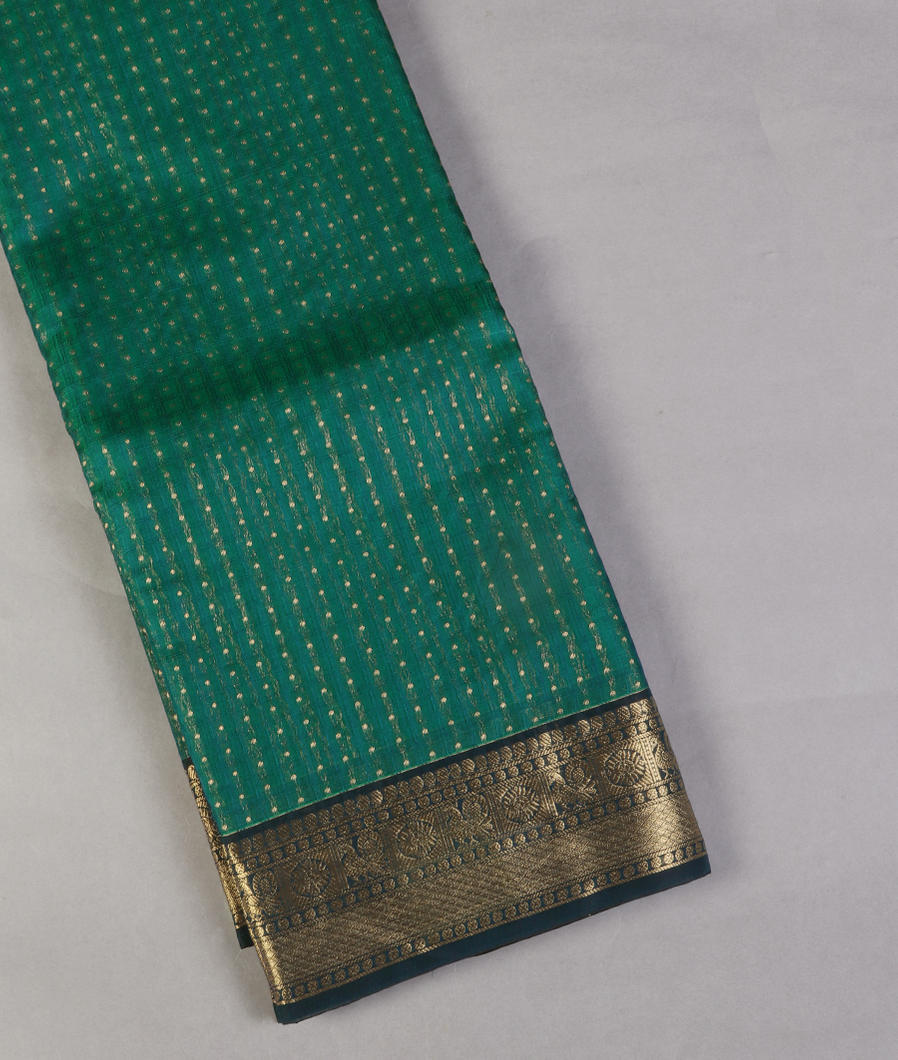 Green Silk Cotton Saree T436159-image