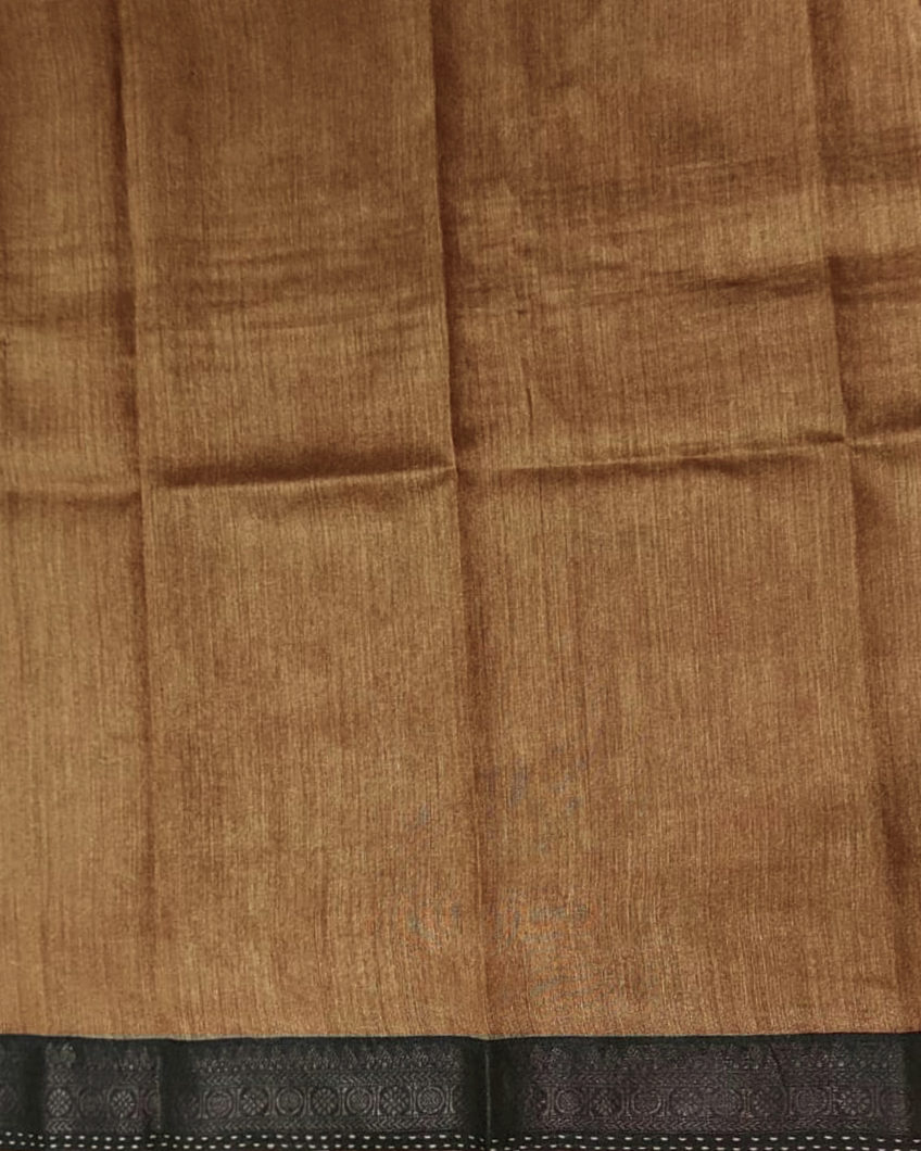 Brown Tussar Printed Saree T4353247