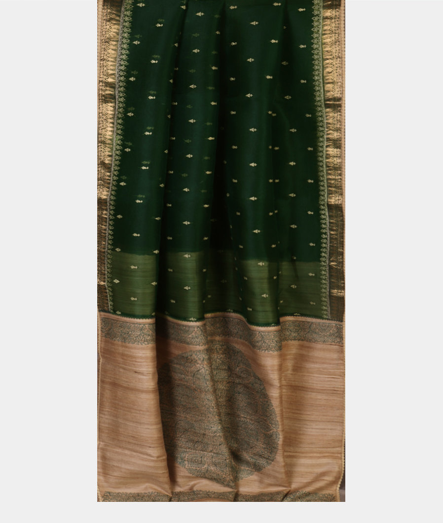 Green Kora Organza Embroidery Saree T4145332