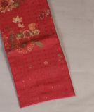Reddish Pink Tissue Tussar Printed Saree T4301821