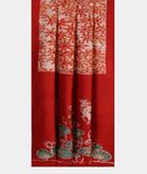 Off-White Batik Printed Silk Saree T3916922