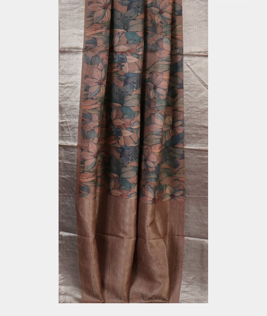 Pink Tussar Printed Saree T4301402