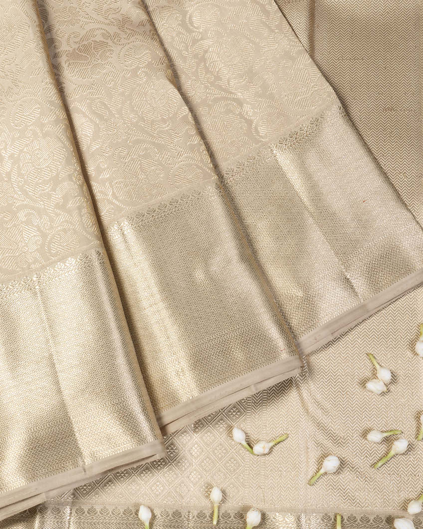 Grey Handwoven Kanjivaram Silk Saree T4219474