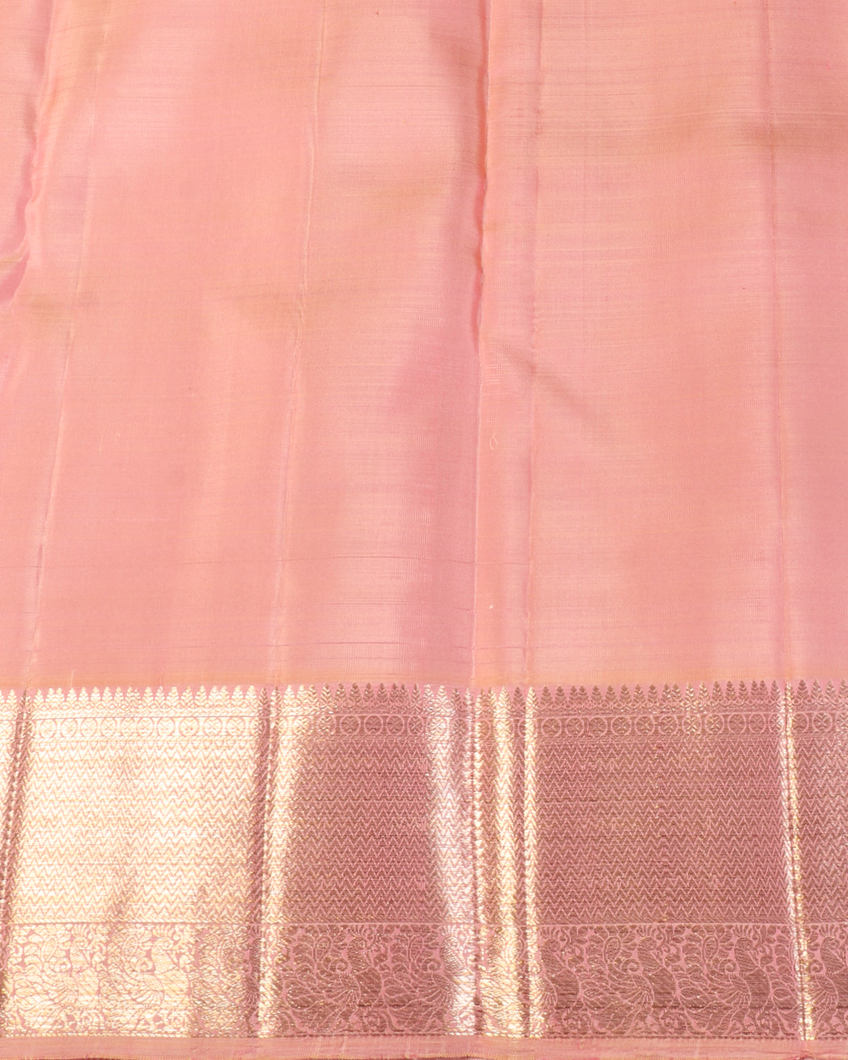 Peach Handwoven Kanjivaram Silk Saree T4207253