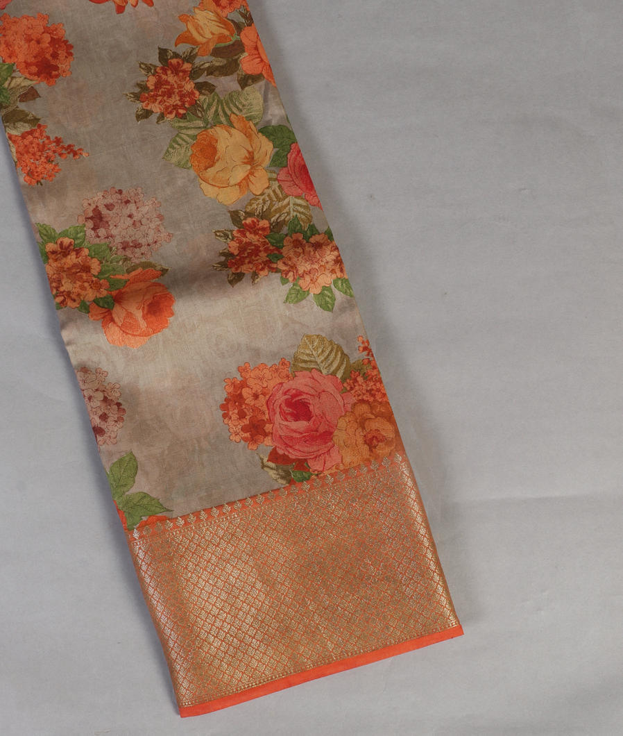 Grey Chaniya Silk Saree T431628-image