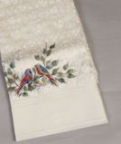 White Kora Organza Embroidery Saree T4326751