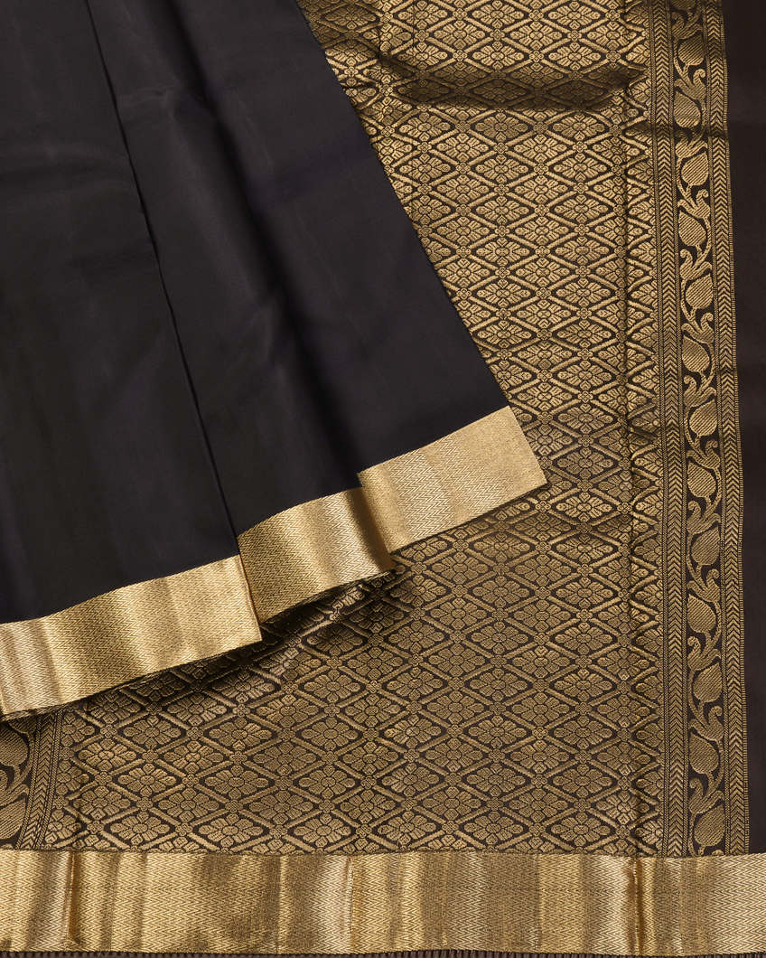 Black Soft Silk Saree T4354264