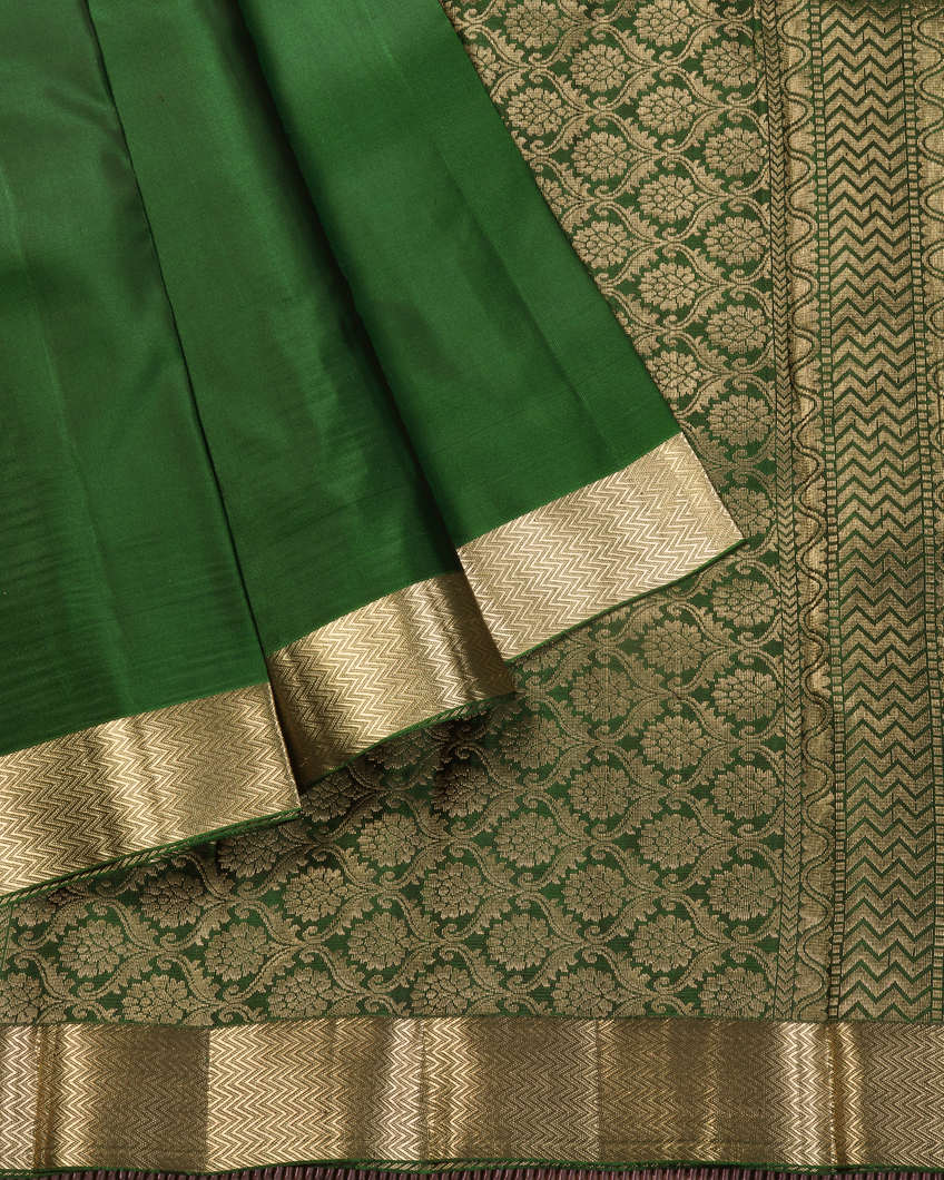 Bottle Green Soft Silk Saree T4354184