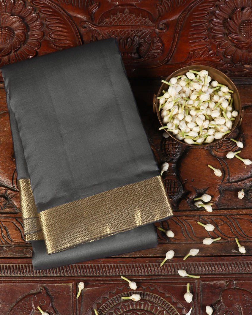 Grey Soft Silk Saree T435425-image