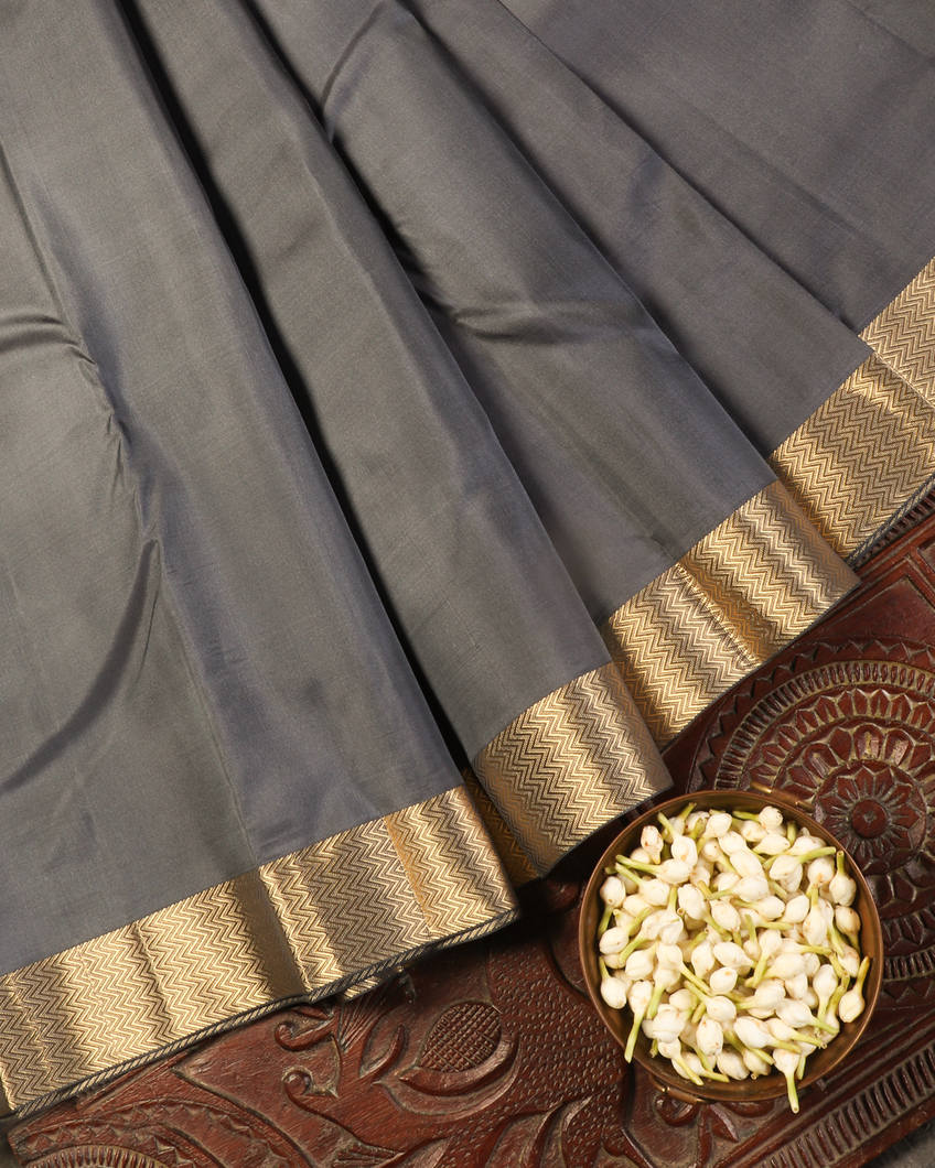Grey Soft Silk Saree T4354252