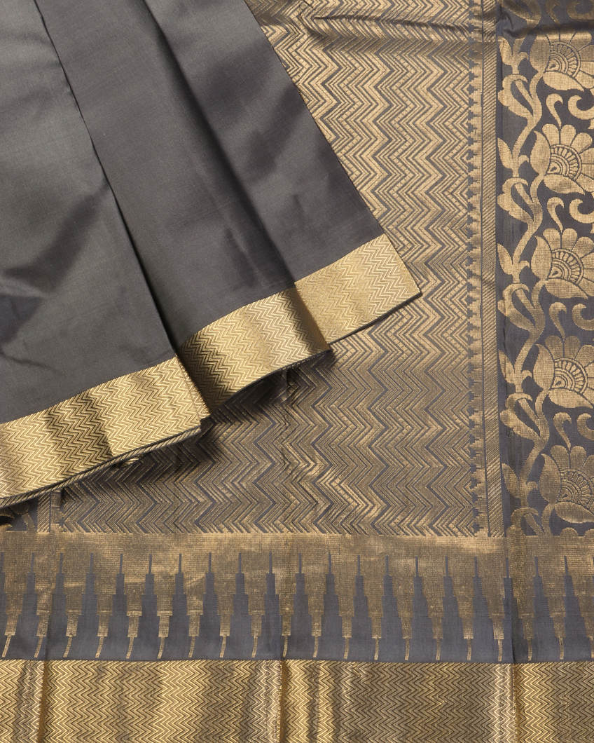 Grey Soft Silk Saree T4354254
