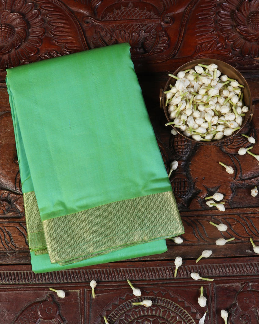 Green Soft Silk Saree T435440-image