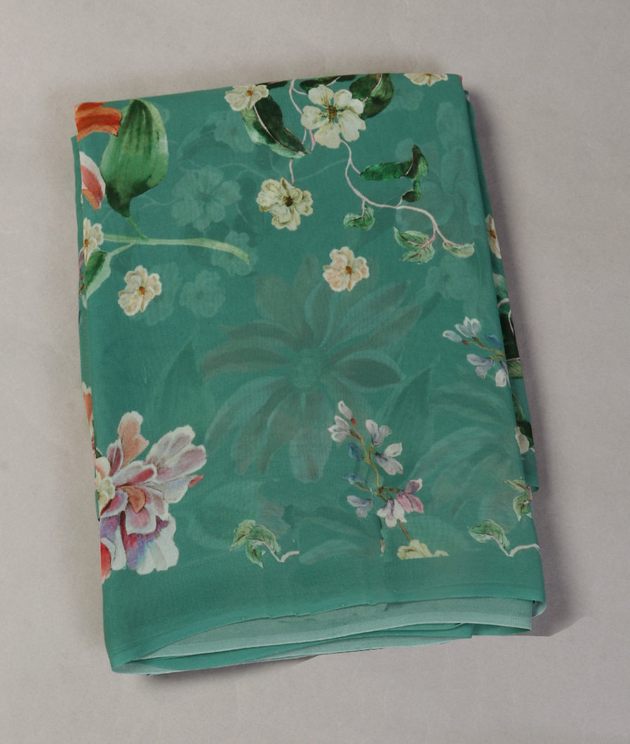 Green Georgette Silk Saree T430250-image