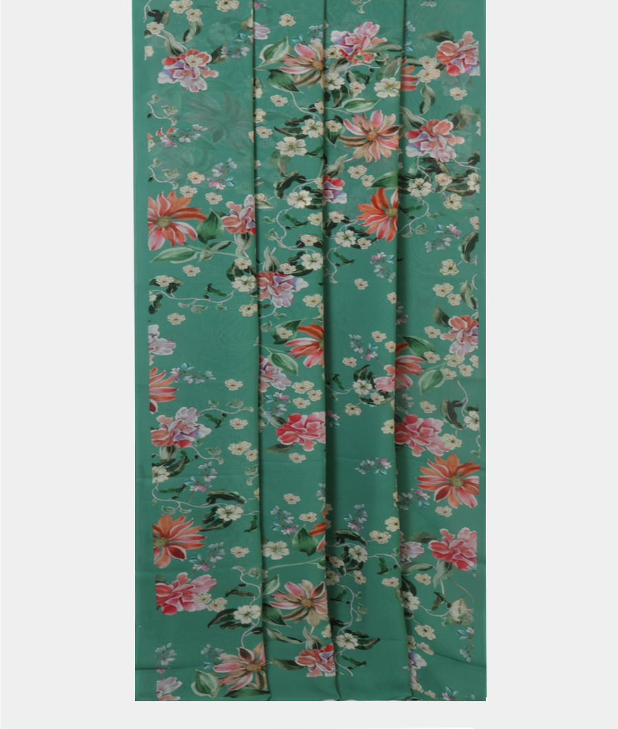 Green Georgette Silk Saree T4302502